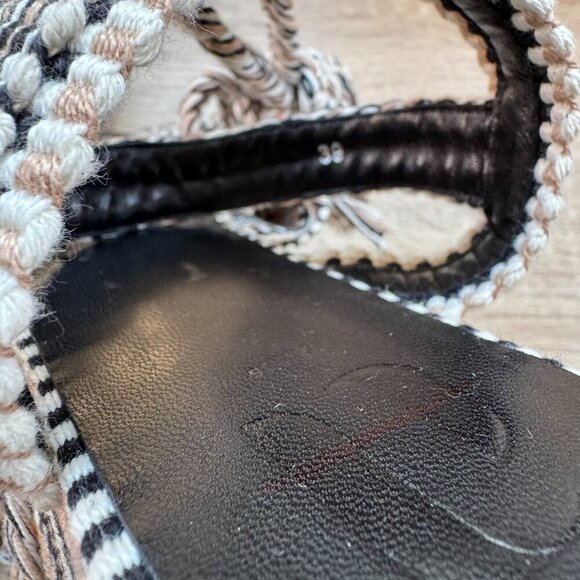 New Free People Amambiah Beatriz Wrap Platform Sandals Black Tan Cream 9/39 - Picture 6 of 9